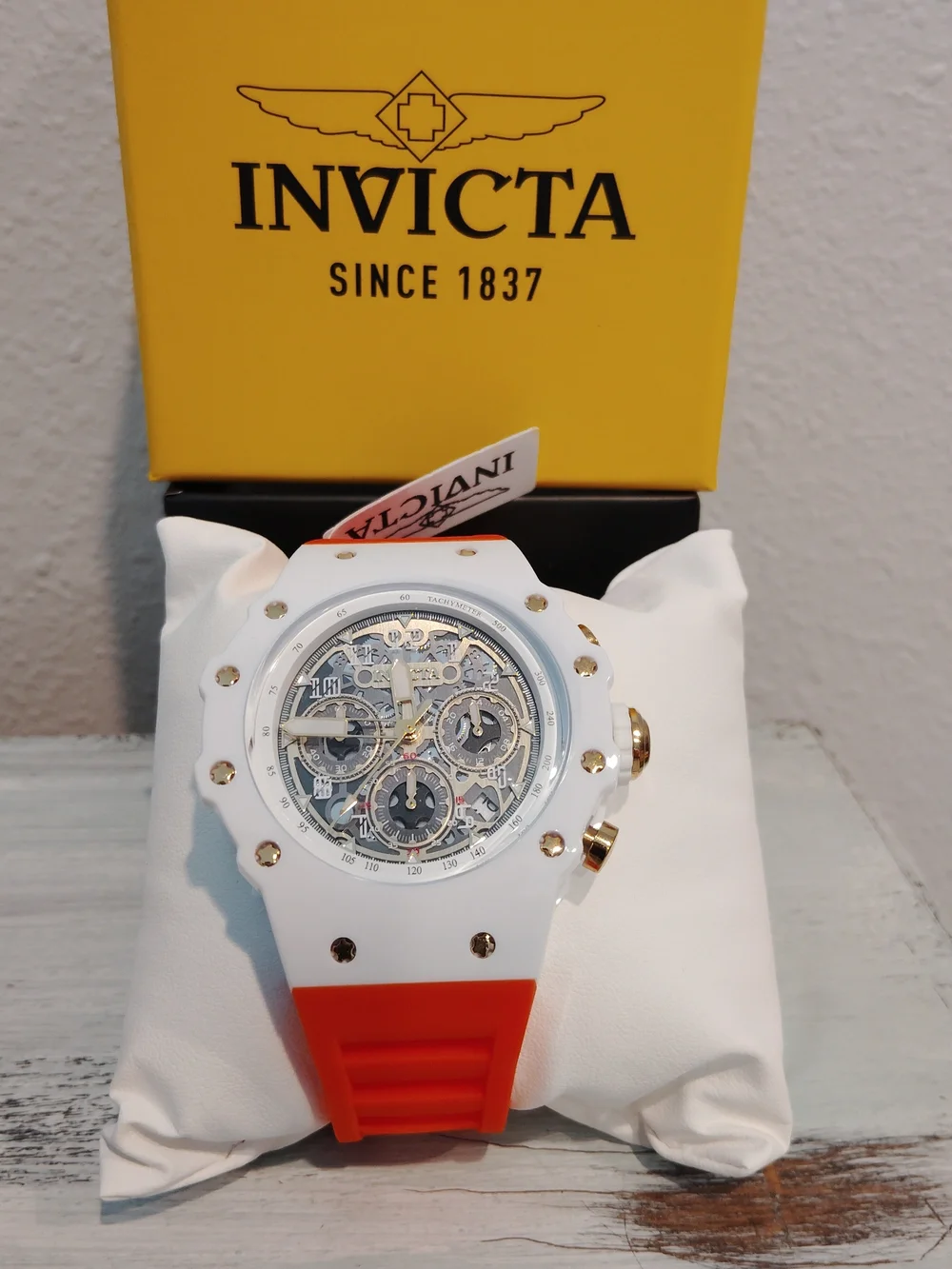 Invicta Orange and White Chronograph Watch 44mm